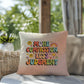 More Compassion, Less Judgement: Indoor/Outdoor Pillow - Groovy Affirmation for Emotional Wellness & Positive Vibes