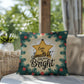 Even the Smallest Light Shines Bright Throw Pillow - Uplifting Christmas décor for mindfulness