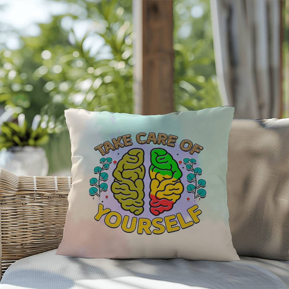 Take Care of Yourself: Indoor/Outdoor Pillow for Wellness, Style & Stress Relief