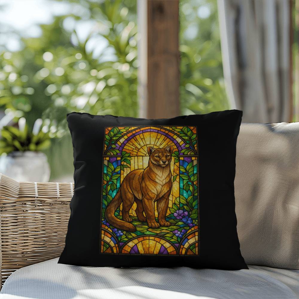 Shop our premium fossa stained glass style throw pillow from MySisterIsASurvivor.