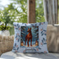 Doberman Red Pillow - Personalized winter dog throw pillow, Doberman home decor, festive accent