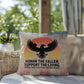 Honor The Fallen, Support The Living Indoor/Outdoor Pillow: Resilient Comfort - Mental Health & Memorial Tribute