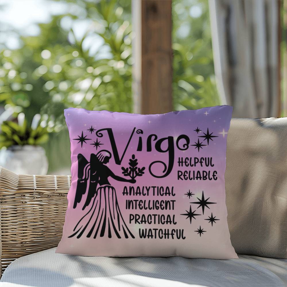 Virgo Indoor/Outdoor Pillow – Zodiac Astrology Decor, Boho Accent for Home & Patio