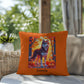 Dark Red Husky blue eyes pillow, custom indoor outdoor Husky dog cushion, home accent - MySisterIsASurvivor