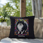 Pomeranian (Black and White) Indoor/Outdoor Pillow - Personalized Stained Glass Dog Tribute & Comfort Gift