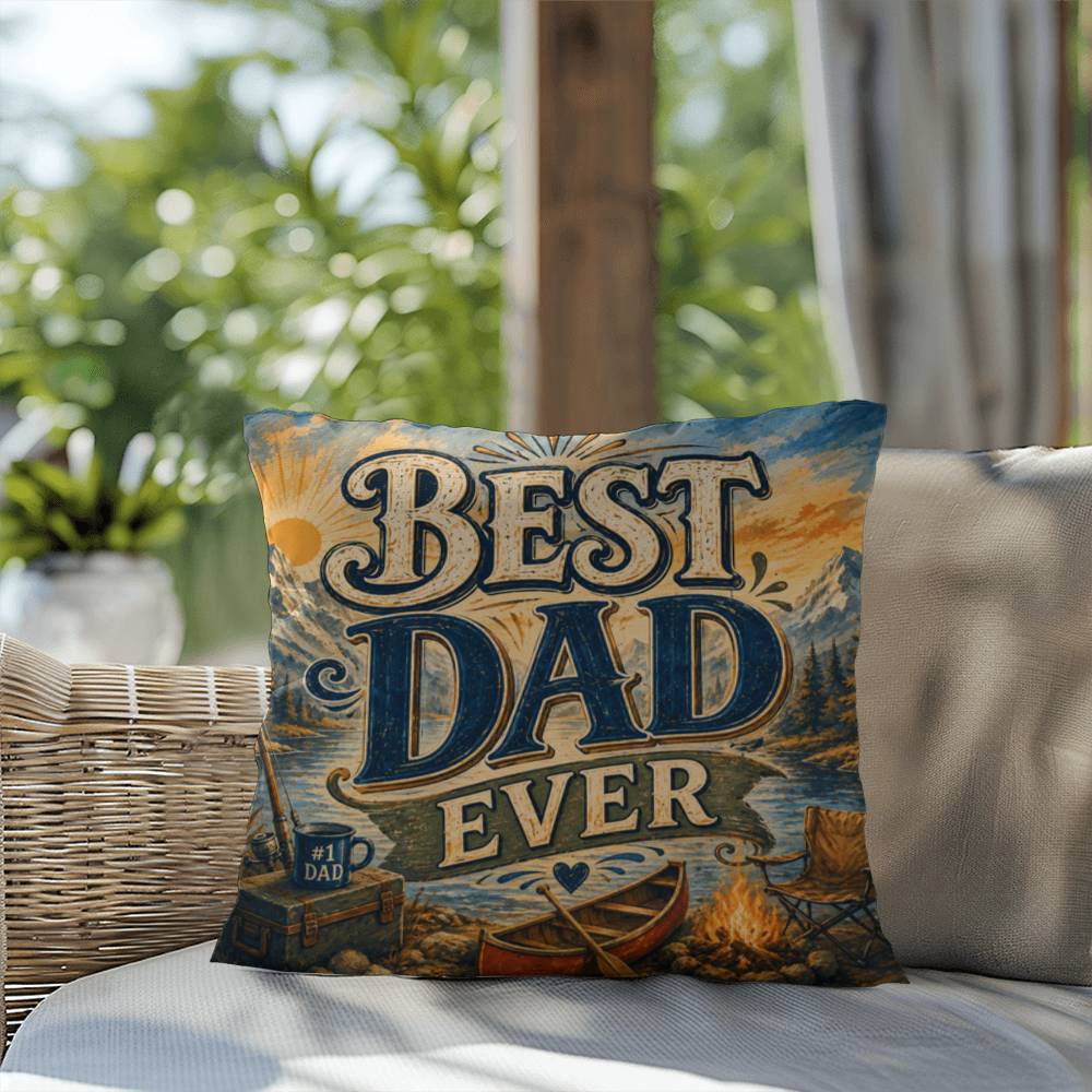 Shop our premium best dad ever throw pillow from MySisterIsASurvivor.