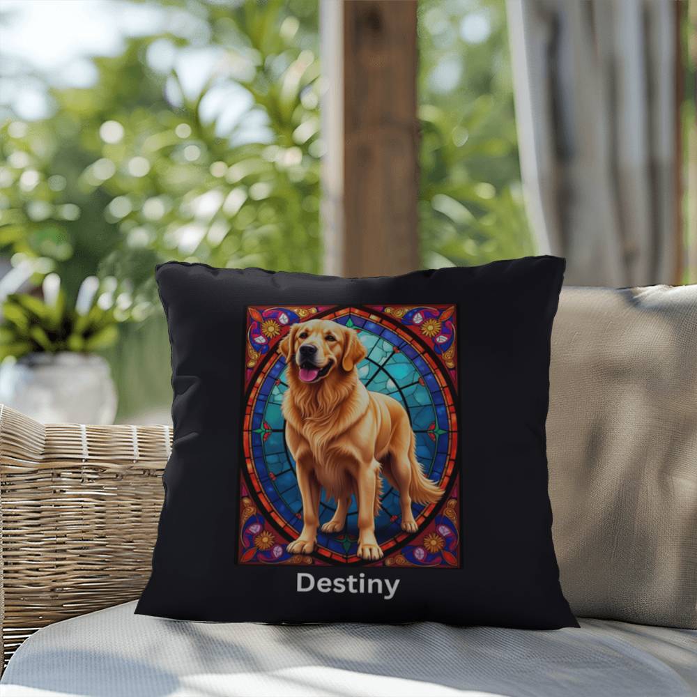 Classic Golden Retriever indoor/outdoor pillow, custom dog lover throw pillow for home or gift