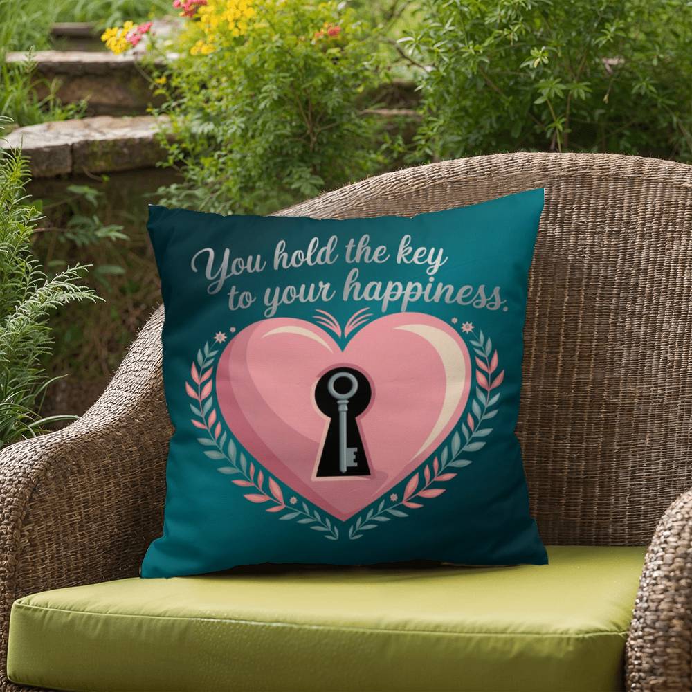 You Hold The Key To Your Happiness: Indoor/Outdoor Pillow Self-Care for Relaxation, Mindfulness & Emotional Wellness