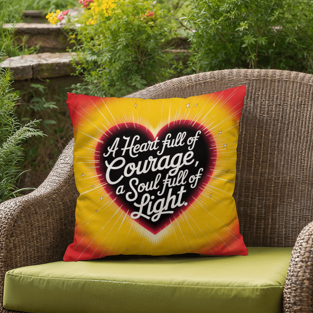 A Heart Full Of Courage, A Soul Full Of Light: Indoor/Outdoor Pillow Self-Care for Relaxation, Mindfulness & Emotional Wellness