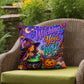 Witching You Well Halloween Throw Pillow - Witch Cauldron Moon Fall Pillow