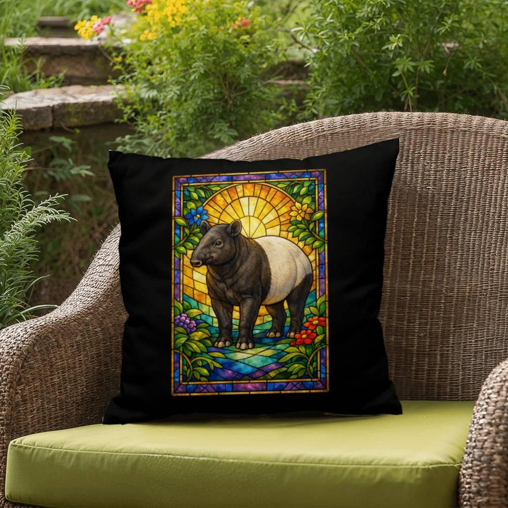 Shop our premium tapir stained glass style throw pillow from MySisterIsASurvivor.