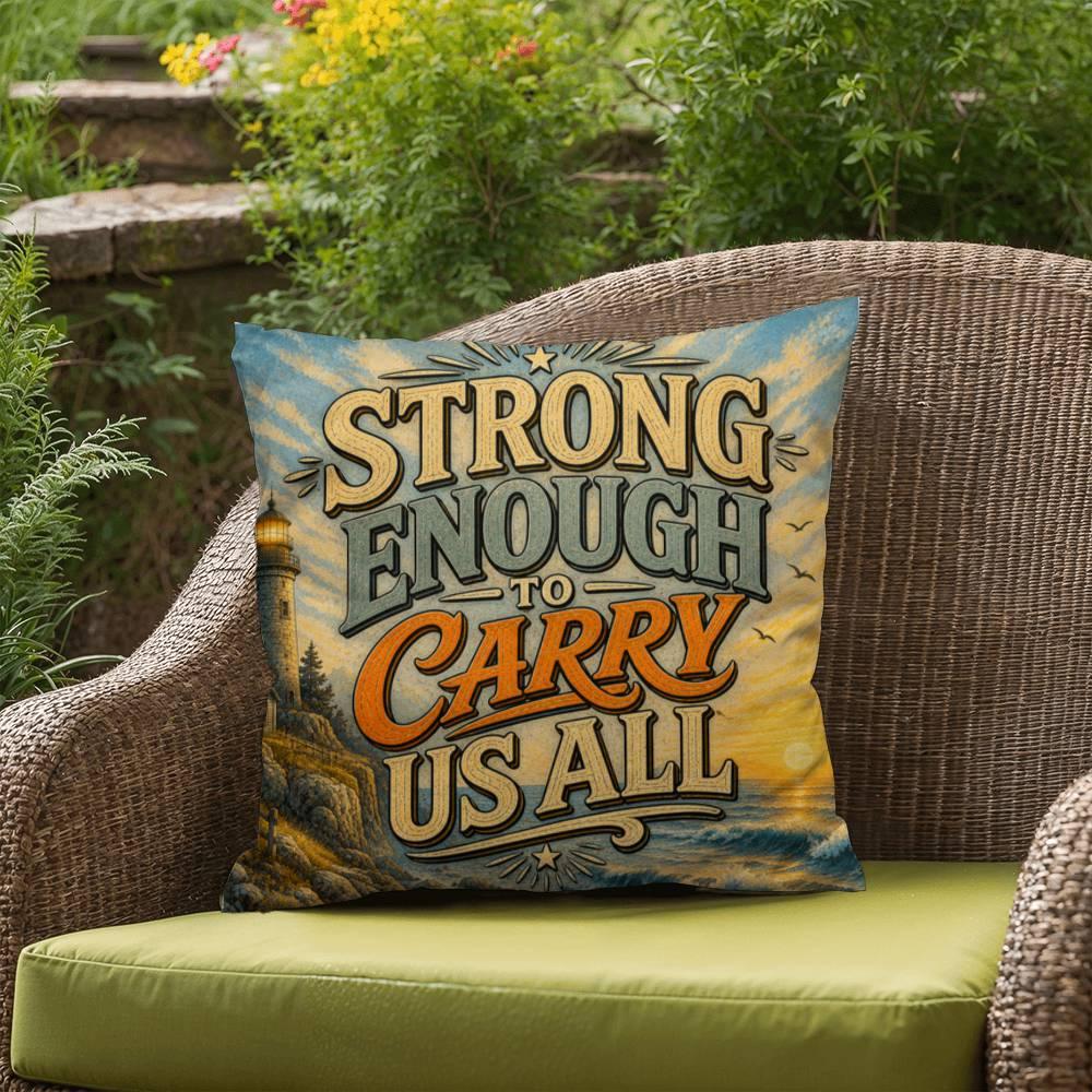 Shop our premium strong enough to carry us all throw pillow from MySisterIsASurvivor.