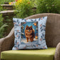 Pomeranian Chocolate & Tan Pillow - Winter Pom pillow, festive dog lover throw, indoor accent decor