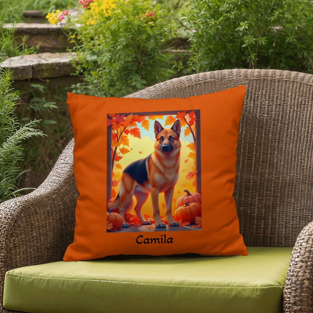 German Shepherd Black & Tan Coat Pillow, Personalized Indoor Dog Cushion, Home Accent Decor