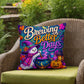 Brewing Better Days Halloween Throw Pillow - Witch Ghost Cauldron Healing Gift