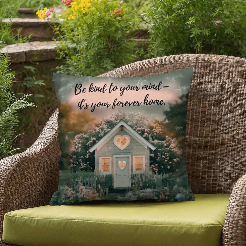 Be Kind To Your Mind - It's Your Forever Home: Indoor/Outdoor Pillow Self-Care for Relaxation, Mindfulness & Emotional Wellness