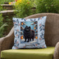 Pomeranian Black Pillow - Fluffy Pom pillow, indoor/outdoor winter dog throw, seasonal accent