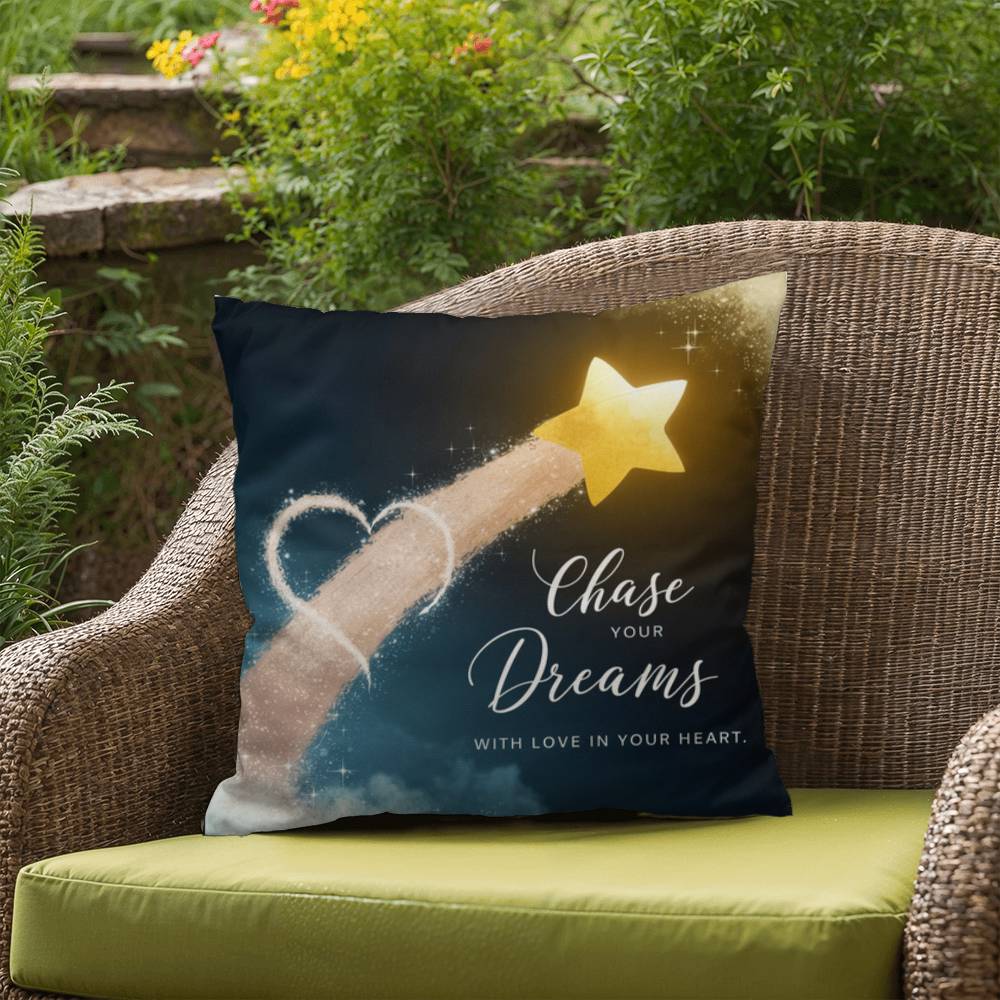 Chase Your Dreams With Love In Your Heart: Indoor/Outdoor Pillow Self-Care for Relaxation, Mindfulness & Emotional Wellness