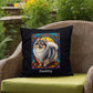 Pomeranian (Wolf Sable) Indoor/Outdoor Pillow - Personalized Stained Glass Dog Tribute & Comfort Gift