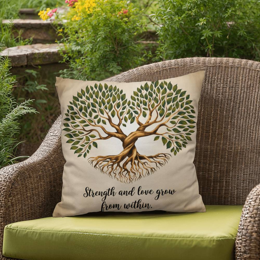 Strength and Love Grow From Within: Indoor/Outdoor Pillow Self-Care for Relaxation, Mindfulness & Emotional Wellness