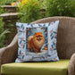 Pomeranian Orange Pillow - Festive Pom throw pillow, holiday dog pillow, cozy home accent