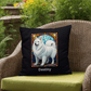 American Eskimo Stained Glass Pillow, personalized home and patio décor for dog lovers