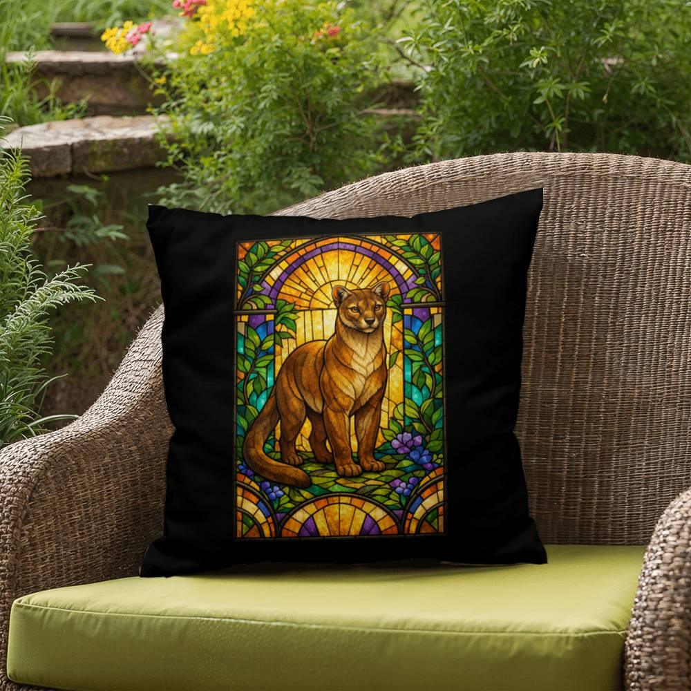 Shop our premium fossa stained glass style throw pillow from MySisterIsASurvivor.
