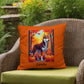 Dark Red and White Husky amber eyes pillow, personalized indoor outdoor dog cushion for Husky fans - MySisterIsASurvivor