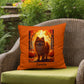 Red Pomeranian indoor outdoor pillow, custom dog cushion, cute pet lover accent throw pillow