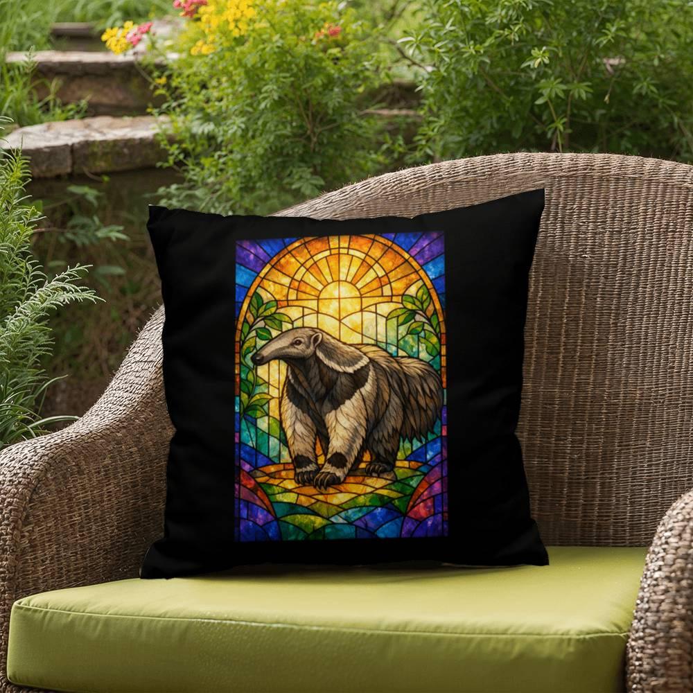 Shop our premium anteater stained glass style throw pillow from MySisterIsASurvivor.