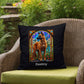 Belgian Malinois (Red) Indoor/Outdoor Pillow - Personalized Stained Glass Dog Tribute & Comfort Gift