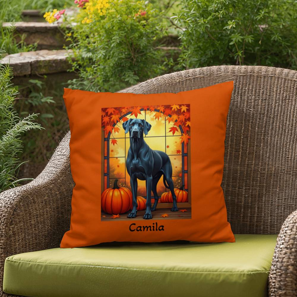 Great Dane (Blue) Throw Pillow - Custom Indoor/Outdoor Dog Cushion, Great Dane Lover Gift