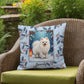 Pomeranian White Pillow - Winter Pomeranian throw pillow, indoor dog accent, cozy home decor
