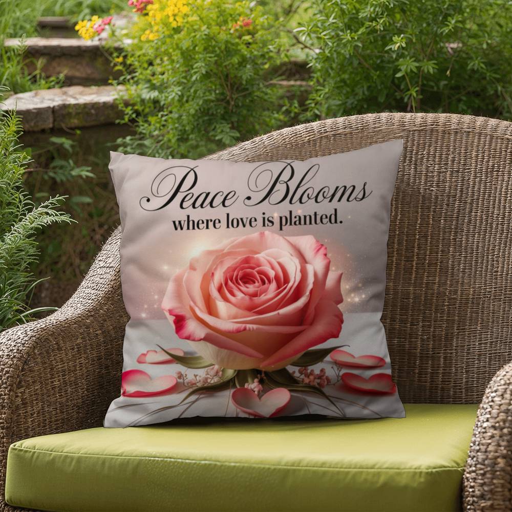 Peace Blooms Where Love Is Planted: Indoor/Outdoor Pillow Self-Care for Relaxation, Mindfulness & Emotional Wellness