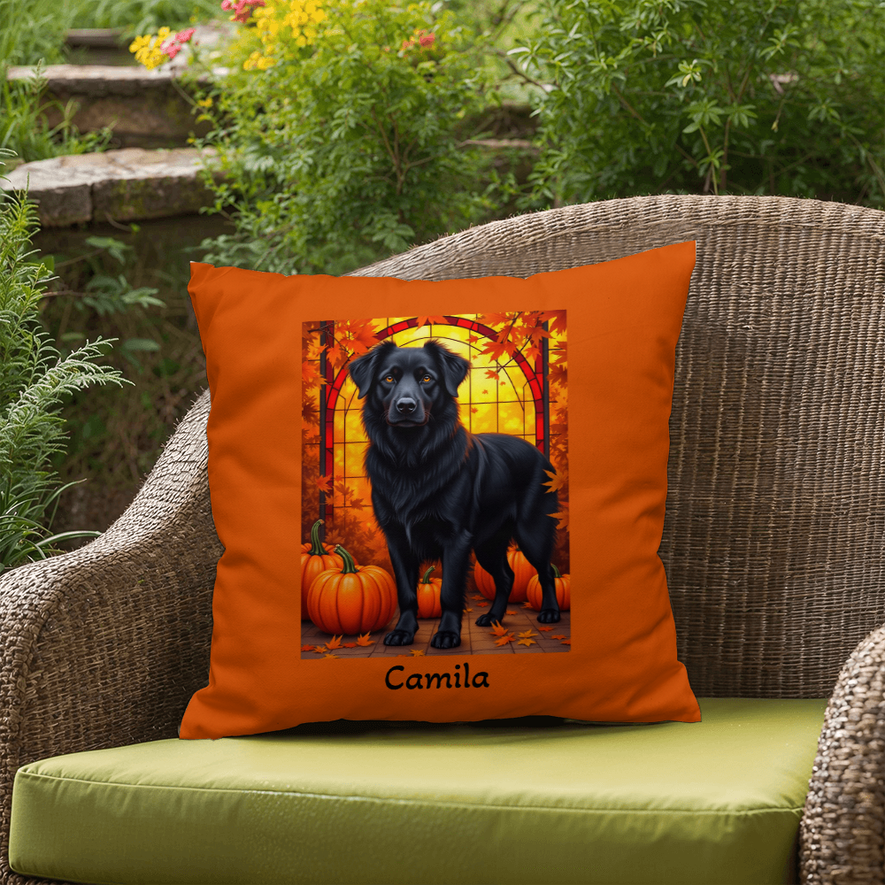 Australian Shepherd Black Coat Pillow, Custom Indoor Outdoor Dog Cushion for Herding Dog Lovers