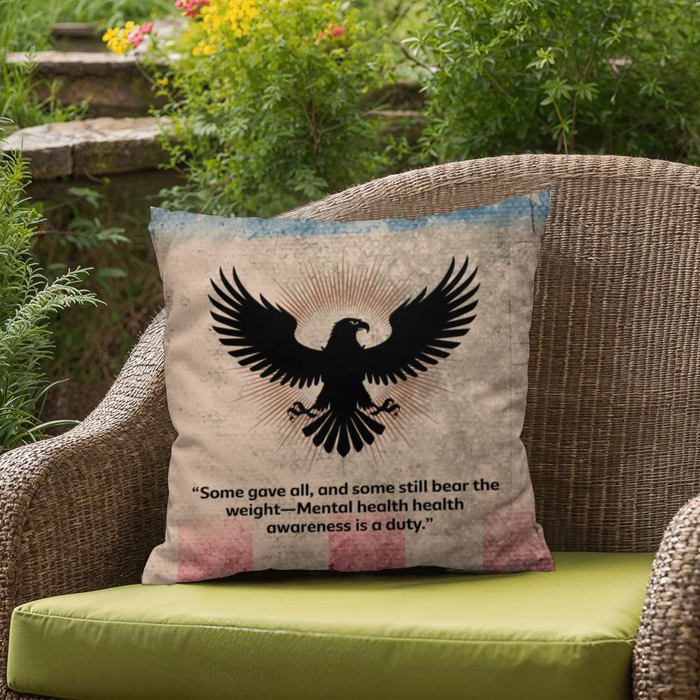 Some Gave All Indoor/Outdoor Pillow: Resilient Comfort - Mental Health & Memorial Tribute