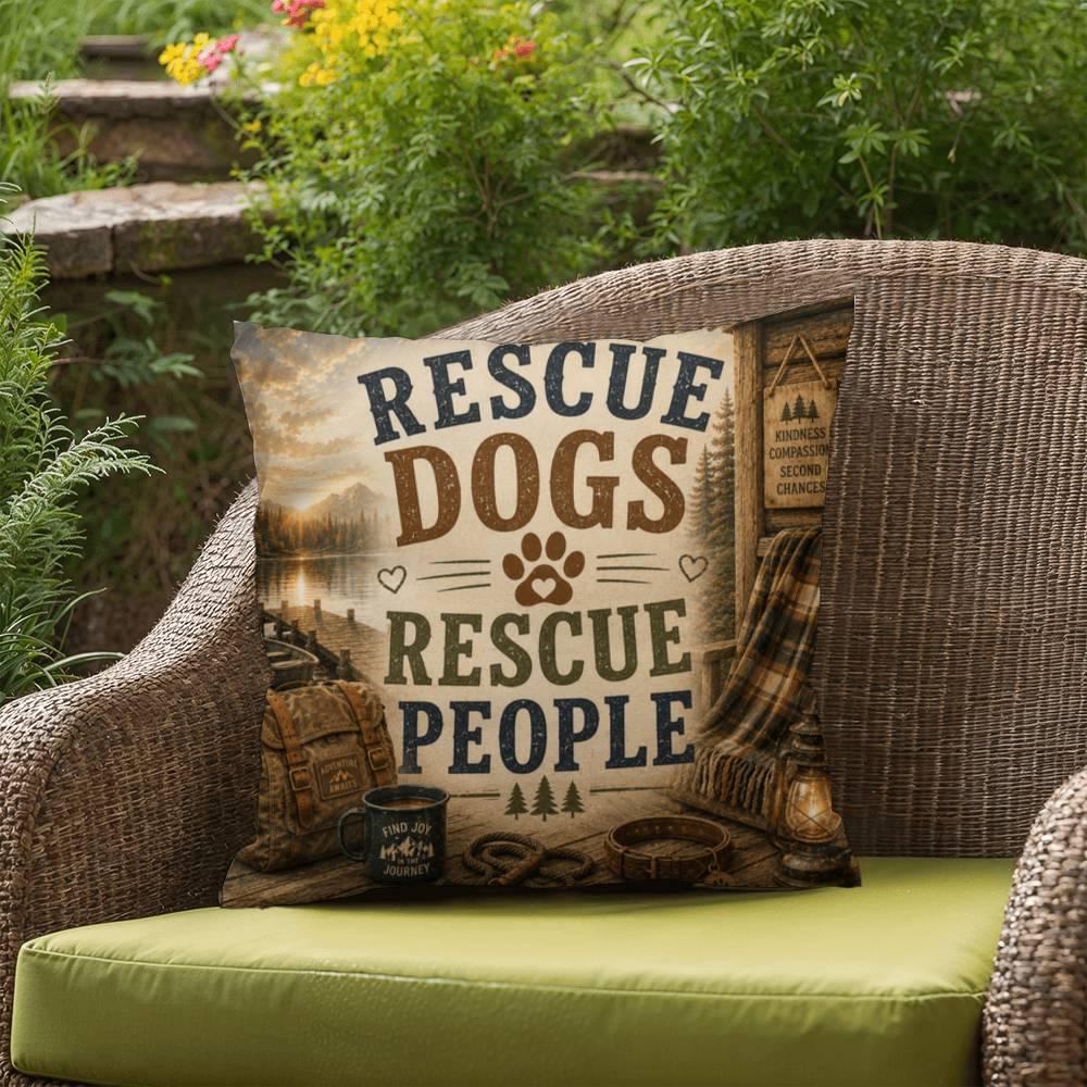 Shop our premium rescue dogs rescue people throw pillow from MySisterIsASurvivor.