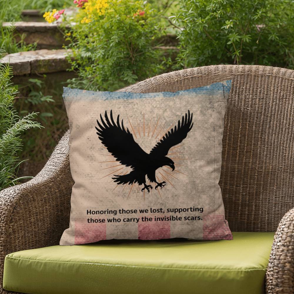 Honoring Those We Lost Indoor/Outdoor Pillow: Resilient Comfort - Mental Health & Memorial Tribute