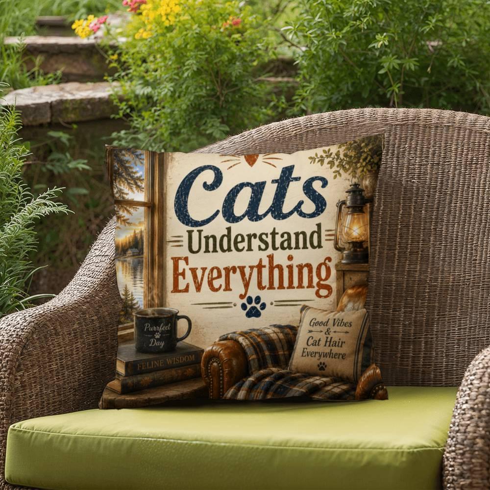 Shop our premium cats understand everything throw pillow from MySisterIsASurvivor.
