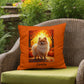 Cream Sable Pomeranian indoor outdoor pillow, custom dog cushion, pet lover accent throw pillow