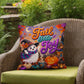 Fall Into Joy Halloween Throw Pillow - Cute Witch Ghost Pumpkin Spice Pillow