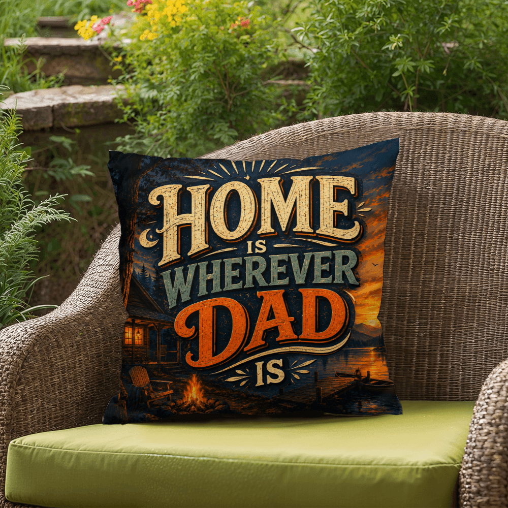 Shop our premium home is wherever dad is throw pillow from MySisterIsASurvivor.