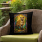 Shop our premium hyena stained glass style throw pillow from MySisterIsASurvivor.