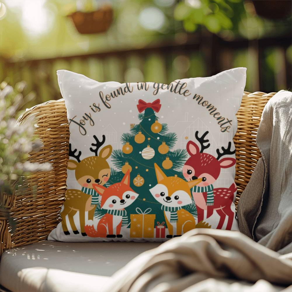Joy Is Found in Gentle Moments Throw Pillow - Calm holiday décor for mindfulness and rest