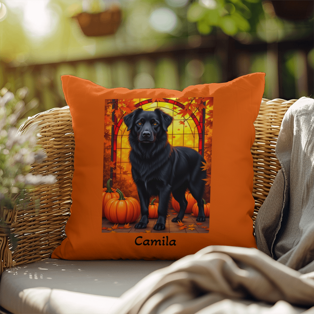 Australian Shepherd Black Coat Pillow, Custom Indoor Outdoor Dog Cushion for Herding Dog Lovers