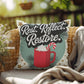 Rest. Reflect. Restore Throw Pillow - Peaceful Christmas pillow for rest and mindfulness