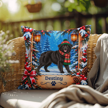 Australian Shepherd (Black Coat) - Personalized Dog Name Pillow for Winter Nights at Home