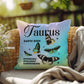 Taurus Butterfly Indoor/Outdoor Pillow – Zodiac Astrology Decor, Boho Accent for Home & Patio