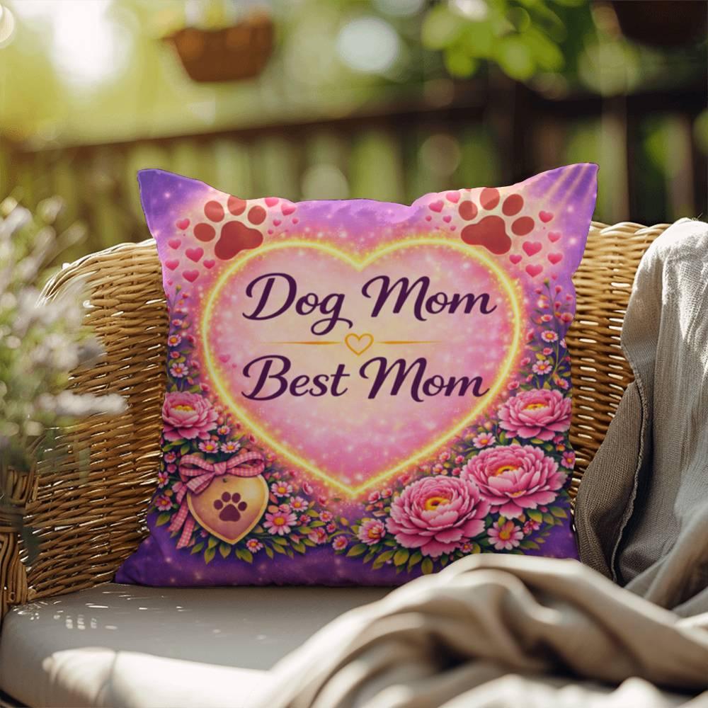 Shop our dog mom best mom throw pillow featuring the 18" x 18" style option from MySisterIsASurvivor.