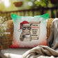 I’m on the Naughty List (Cat) Throw Pillow - Funny Christmas pet lover holiday decorative pillow